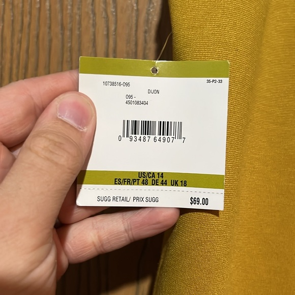 NWT Kasper mustard Pencil Skirt size 14 - Picture 4 of 8